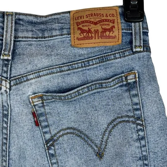 Levi's SZ 30 Wedgie Straight Jeans Hi-Rise Distressed Button-Fly Stretch Pockets - Picture 7 of 13